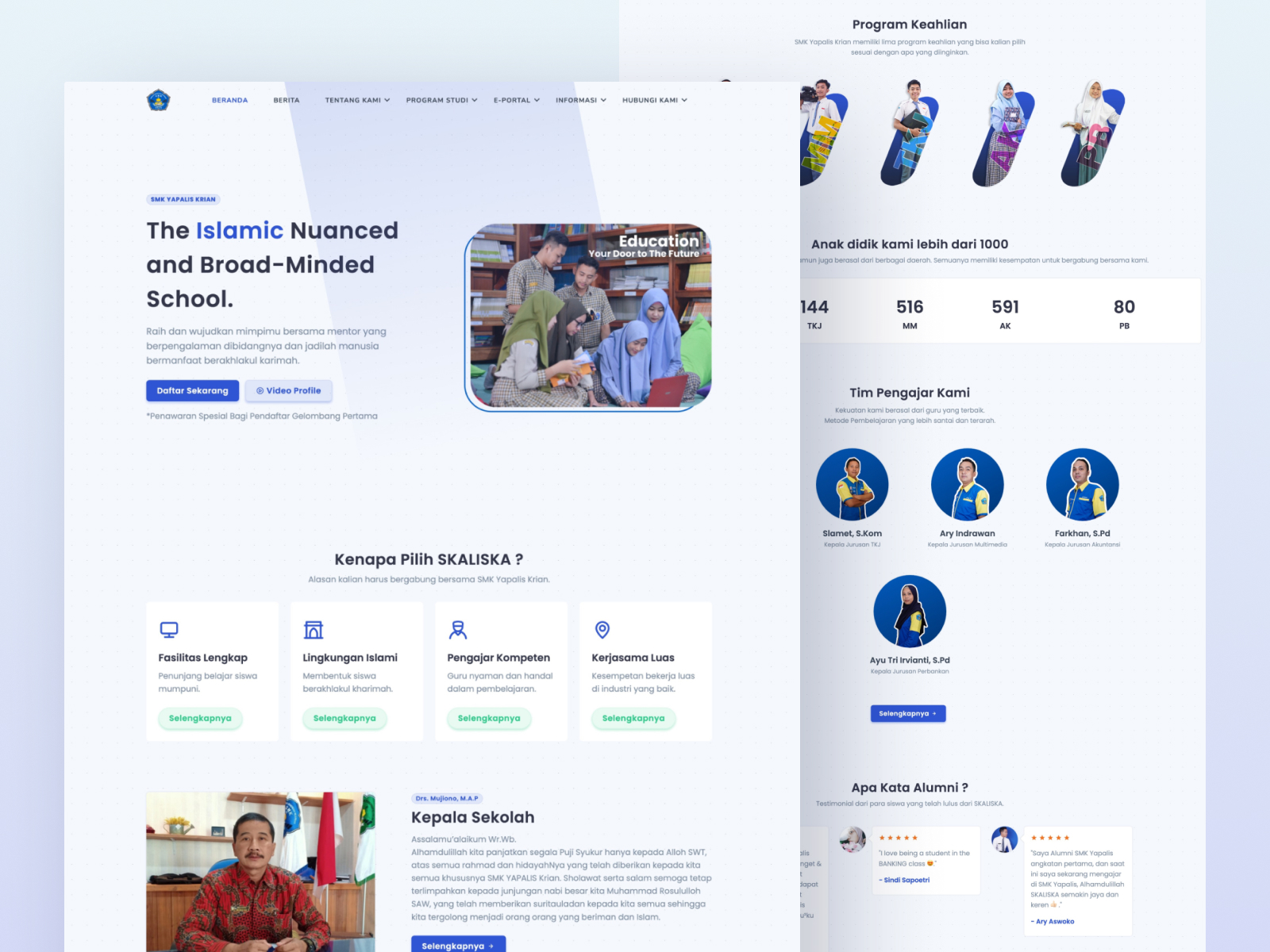 SMK Yapalis Sidoarjo Web School UI Design
